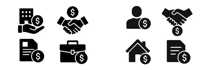 Poster - Collection of web icons representing finance, business, and transactions for digital applications and services