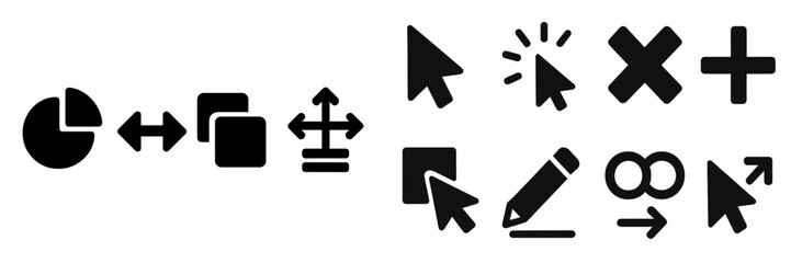 Leinwandbilder - Collection of web icons featuring design and navigation symbols for digital applications and user interfaces