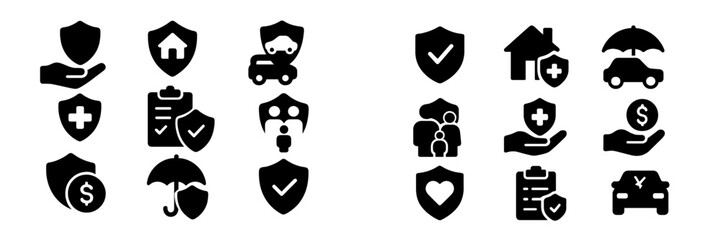 Fototapete - Explore a versatile set of web icons for protection, safety, and security applications in modern digital designs