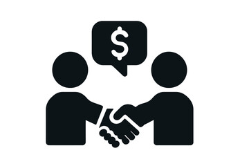 Poster - Collaboration between two individuals symbolizing partnership and financial agreement through handshake and communication