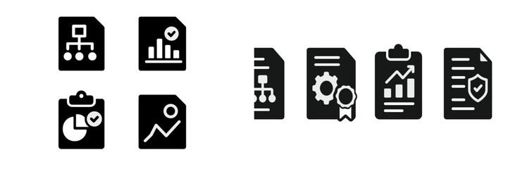 Leinwandbilder - Collection of web icons representing data analysis, project management, and reporting tools commonly used in digital environments