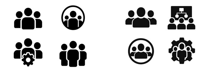 Aufkleber - Collection of web icons featuring people and community interactions for digital design projects