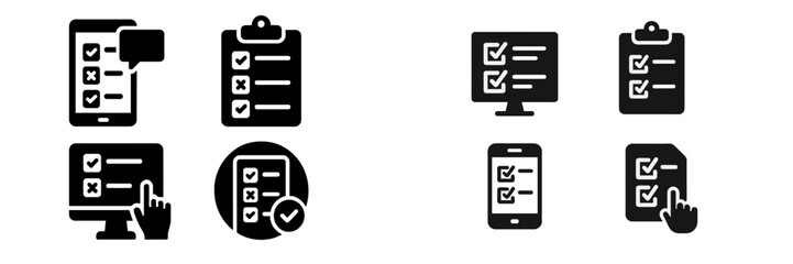 Leinwandbilder - Web icons representing task management, checklist completion, and digital organization tools for streamlined productivity