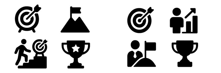 Leinwandbilder - Set of web icons featuring target goals, achievements, and progress indicators for digital applications