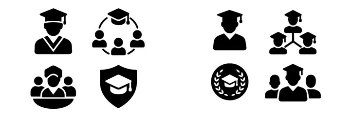 Poster - Collection of graduation and education-related web icons for digital design projects
