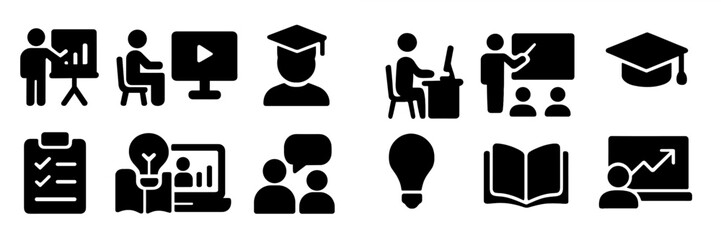 Poster - Collection of educational and professional web icons suitable for various online platforms and applications