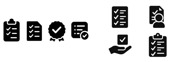 Leinwandbilder - Collection of web icons illustrating tasks, achievements, and user profiles for digital interfaces and applications