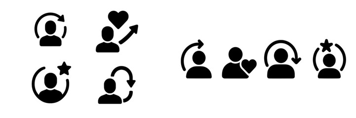 Poster - Set of web icons illustrating social media interactions and user engagement concepts for digital platforms