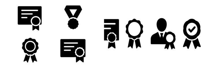 Poster - Collection of web icons representing awards, certifications, and achievements for various applications and themes