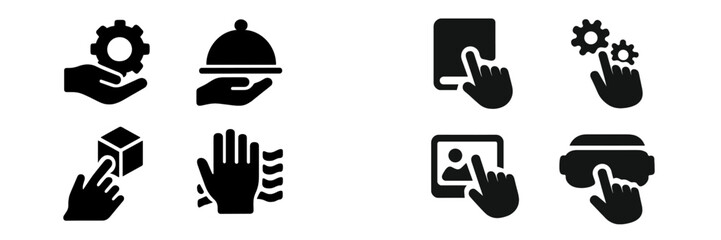 Poster - Collection of web icons showcasing various interactive tools and functionalities for digital applications and user interfaces