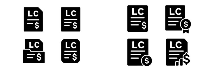 Fototapete - Collection of web icons representing financial documents and services for online transactions