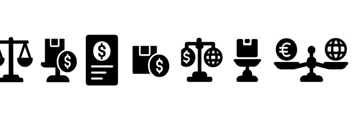 Poster - Set of web icons representing finance, trade, and global commerce for digital applications and interface designs
