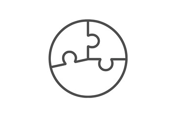 Aufkleber - Set of web icons featuring puzzle pieces representing connectivity and collaboration in digital platforms and applications