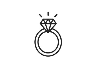 Leinwandbilder - Elegant icon set for web applications showcasing various design concepts, including a modern engagement ring symbol