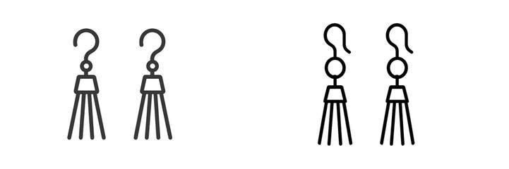 Aufkleber - Web icons showcasing a set of stylish earring designs in minimalist outline style