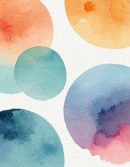 Poster - Set of colorful watercolor circles