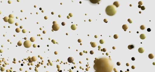 Aufkleber - Abstract image of many beige and brown spheres floating on a white background. Ideal for presentations or websites.