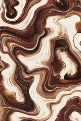 Aufkleber - Abstract Brown and White Swirls Background Art Texture Pattern Design Close Up Graphic Art Marbling Effect