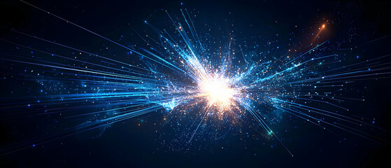 Poster - Abstract Digital Explosion With Glowing Particles