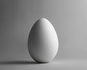 Poster - textured white egg on gray background studio shot