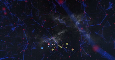 Poster - Image of statistics and data processing on grey background