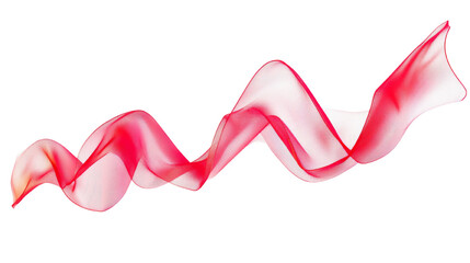 Poster - Swirling crimson silk ribbon on a blank canvas a dance of vivid color
