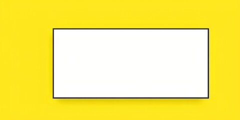 Poster - White rectangle with black border on a bright yellow background in a horizontal format