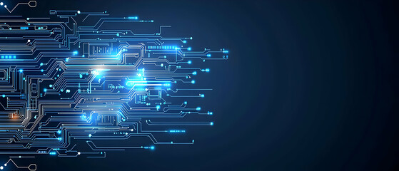Poster - Abstract Technology Circuit Design With Blue Light