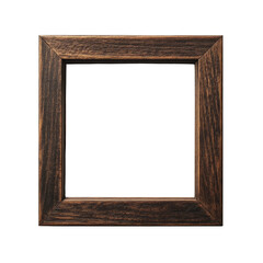 Poster - Minimalist square wooden frame with a dark brown finish on a clean white backdrop