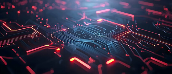 Poster - Abstract Futuristic Circuit Board Design