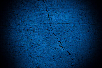 Fototapete - Old wall pattern texture cement blue dark abstract  blue color design are light with black gradient background.