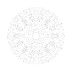 Poster - Geometrical abstract oriental floral mandala pattern outline design