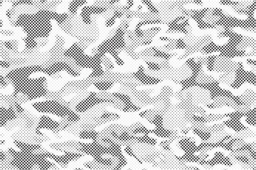 Aufkleber - abstract halftone seamless camouflage pattern. repeating digital dotted hexagonal camo military text