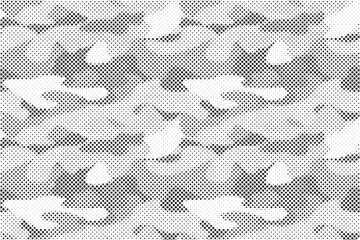 Aufkleber - abstract halftone seamless camouflage pattern. repeating digital dotted hexagonal camo military text