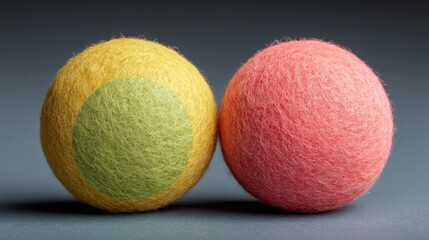 Poster - Two colorful balls of yarn representing the concept of comparing outcomes and assessing differences in results