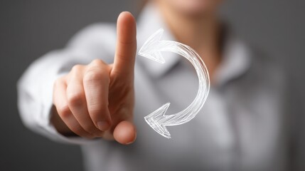 Poster - A person pointing a white arrow symbolizing the deliver fast feedback concept of responding quickly and clearly in communication