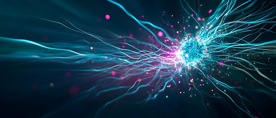 Poster - Abstract Glowing Lines Explosion