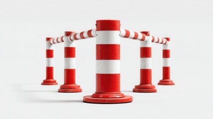 Aufkleber - A red and white wooden fence symbolizing the concept of enforcing boundaries to keep projects on track and organized