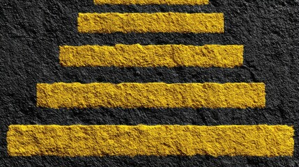 Poster - Bold yellow line on a black background signifying execution of a strategic roadmap and clear direction in planning
