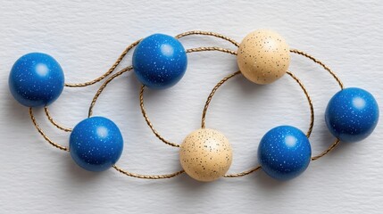 Poster - Striking string of blue and gold eggs representing vision clarity and direct pathway toward achieving goals