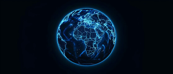 Poster - Abstract Glowing Blue Earth Globe Design