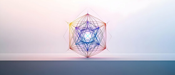 Poster - Abstract Colorful Geometric 3D Structure Design