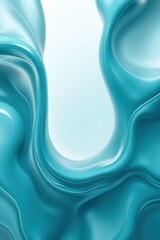 Leinwandbilder - Fluid turquoise waves create a tranquil backdrop for creative expression in an abstract setting