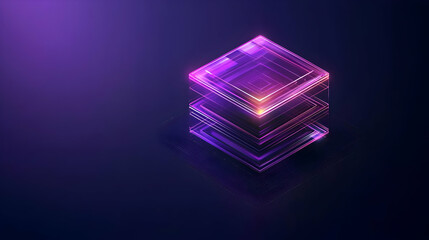 Poster - Abstract Glowing Processor Chip Design