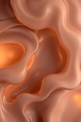 Poster - Swirling waves of soft peach and golden hues create an ethereal dance of light and texture in a dreamy abstract environment
