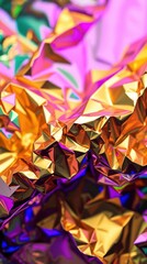 Poster - Vibrant metallic abstract textures create a captivating visual tapestry of color and shape in an artistic display of light and form