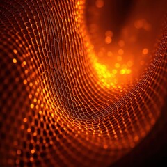 Poster - Glowing mesh pattern creates a surreal ambiance filled with warmth and light in an abstract exploration of textures and colors