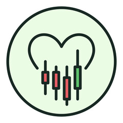 Poster - I Love Cryptocurrency Trading vector colored round icon or design element