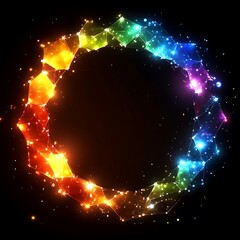 Poster - Circular rainbow geometric design