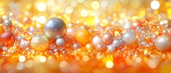 Poster - Colorful Abstract Background with Glitter and Shiny Decorative Balls